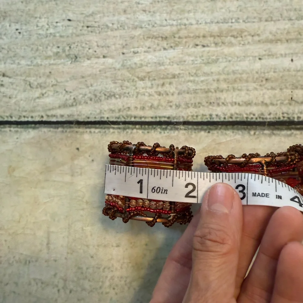 Pier 1 Moroccan multicolor beaded 4 napkin rings.